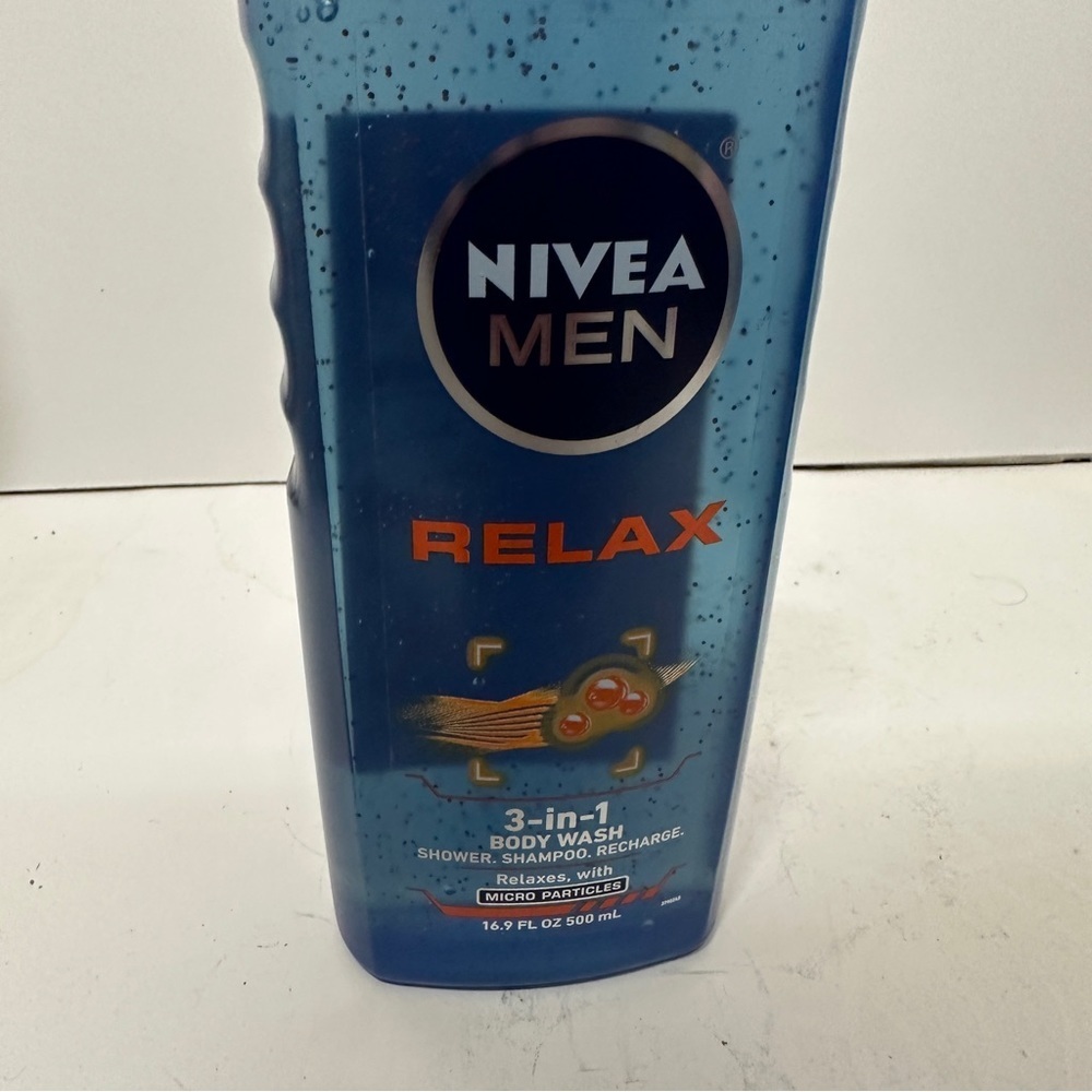 Nivea for Men Relax Body Wash 3 in 1 Body Hair Face 16.9 OZ HTF - Picture 2 of 4